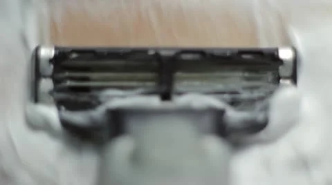 Razor shaves pov close up Stock Footage 11977197
