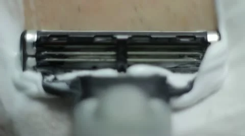 Razor shaves pov close up Stock Footage 11979268