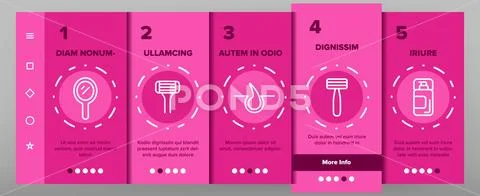Razor, Shaving Accessories Onboarding Stock Illustration