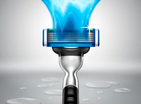 Razor with watery effect Illustrazione stock
