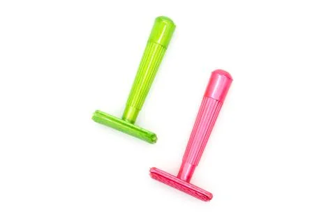 Razor on white background with selective focus Stock Photos