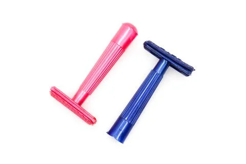 Razor on white background with selective focus Stock Photos