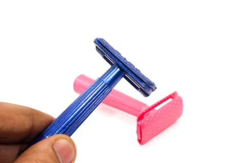 Razor on white background with selective focus Stock Photos