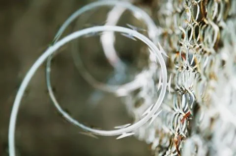 Razor Wire and Chain Link Stock Photos