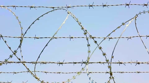 Razor Wire Stock Footage 64847390