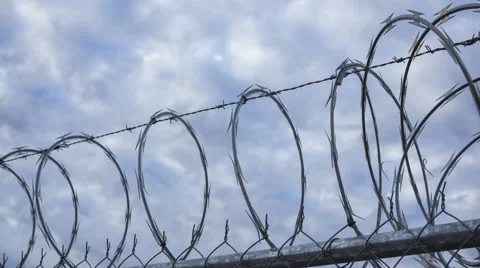 Razor Wire Timelapse Dolly 4k Stock Footage 44727609