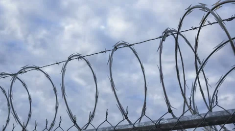 Razor Wire Timelapse Dolly Stock Footage 44727760