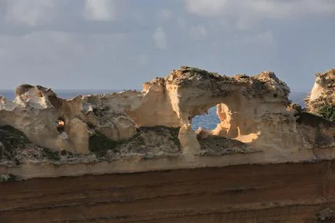 Razorback stack seen from the Geology Walk-Loch Ard Gorge area. Victoria-AUS Stock Photos