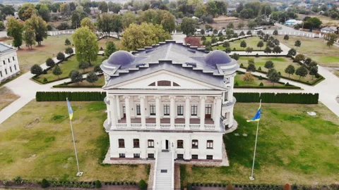 Razumovsky Palace in Baturyn town. Stock Footage 117537462