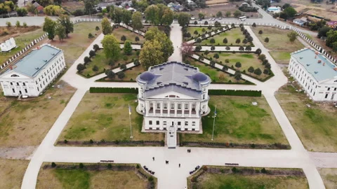 Razumovsky Palace in Baturyn town. Stock Footage 117537880