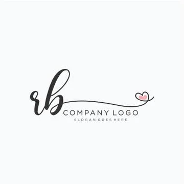 RB Initial handwriting logo designInitial handwriting logo design Beauty Stock Illustration
