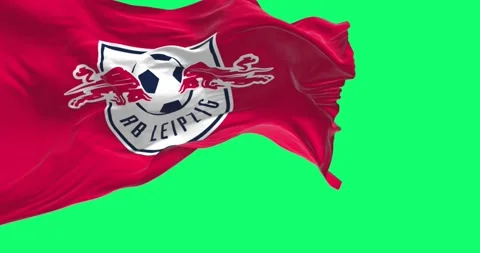 RB Leipzig flag waving isolated on green screen Stock Footage 255905348
