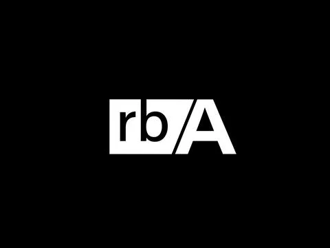 RBA Logo and Graphics design vector art, Icons isolated on black background Stock Illustration