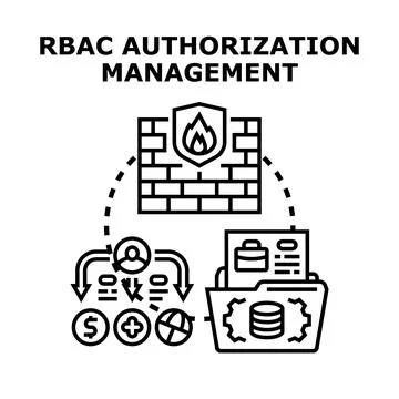 Rbac authorization management controlling access to data Illustrazione stock
