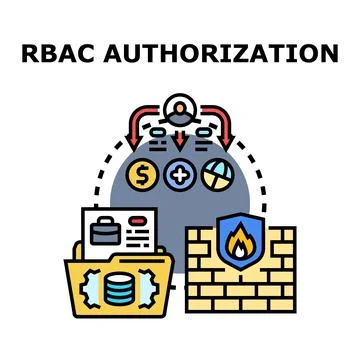 Rbac authorization role based access control system Stock Illustration