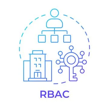 RBAC blue gradient concept icon Illustrazione stock