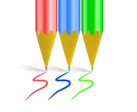 RBG Color Scheme with Crayons Stock Illustration