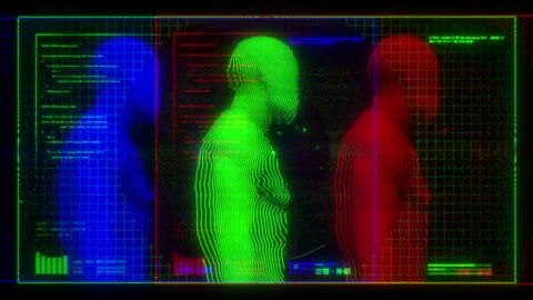 RBG Figures in Close View with Digital Effects 스톡 동영상 263732390