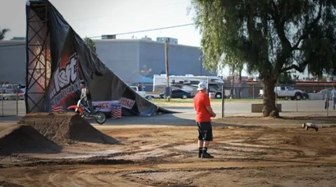 RC car crash and operator 2353 HD Stock Footage 7138337