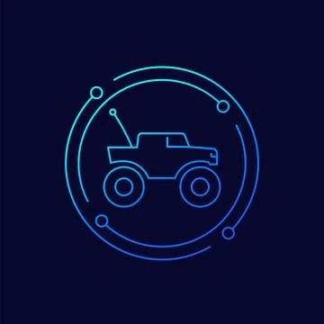 RC car icon, linear design Illustrazione stock