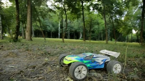 RC car rides in the Park Stock Footage 78516648