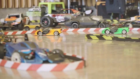 Rc car toy model remote cars racing at Auto Motor Show Ljubljana 4K Vídeos de archivo 309781289