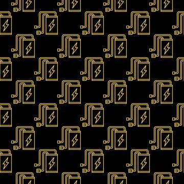 RC Drone Battery vector concept line dark seamless pattern Stockillustratie