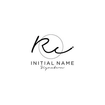 RC Initial handwriting logo design Stock Illustration