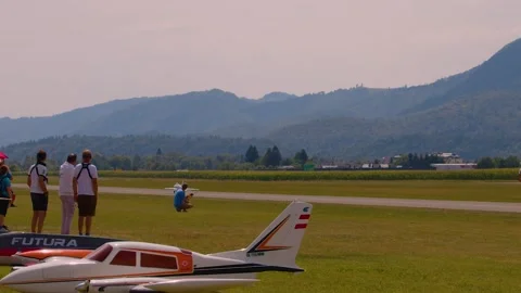 RC jet aircraft model (replica) taking off Stock Footage 225531836