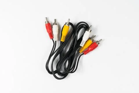 RCA cables isolated on white background Foto stock