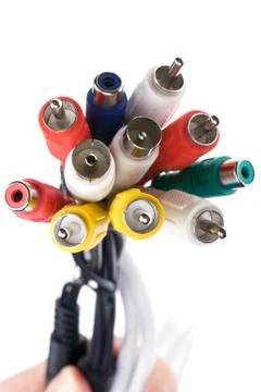 Rca connector close up Stock Photos