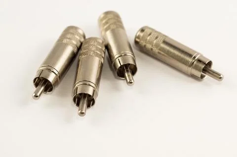 RCA Connectors for Interconnect Cables for Audio Components Stock Photos