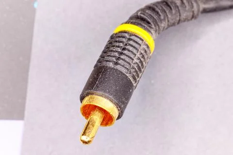 Rca phono audio video cable connector Stock Photos