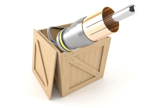 RCA plug with crate Stock Illustration
