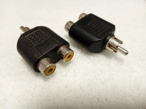 Rca splitters for audio cables Stock Photos