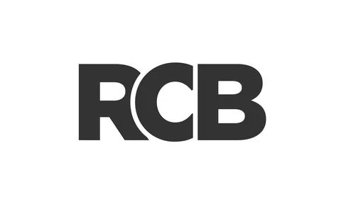 RCB logo design template with strong and modern bold text. Initial based ve.. 库存插图