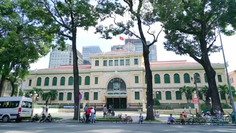 Rchitecture outside Saigon Central Post Office Stock Footage 165525456