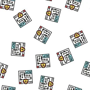 Rcp electrical plans interior design vector seamless pattern Stock Illustration
