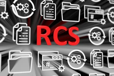 RCS concept blurred background 3d render illustration 스톡 일러스트