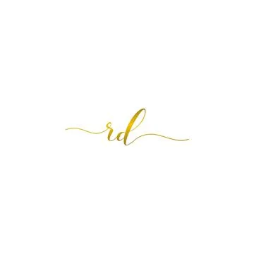 Rd Initial handwriting logo vector template Stock Illustration