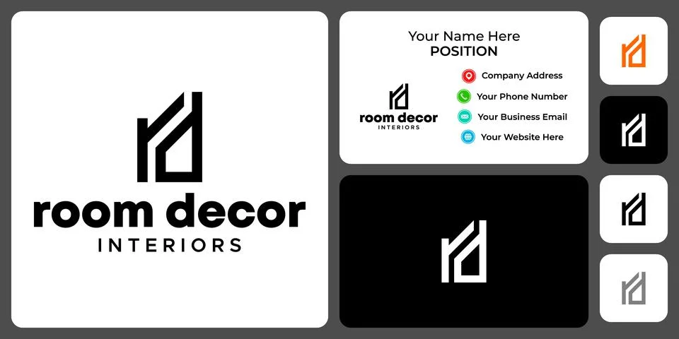 RD INTERIORS LOGO Illustrazione stock