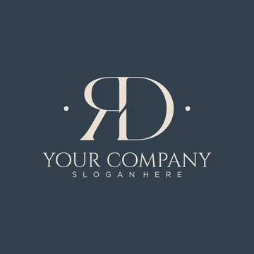 RD monogram logo initial letter design Stock Illustration