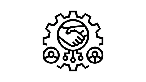 R&amp;d team collaboration research development line icon animation Stock Footage 326123160