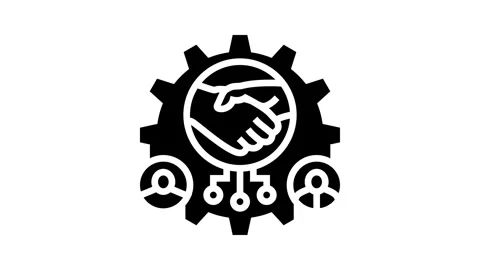 R&amp;d team collaboration research development glyph icon animation Stock Footage 326142082