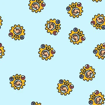 R&amp;d team collaboration research development vector seamless pattern Illustrazione stock