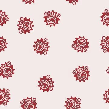 R&amp;d team collaboration research development glyph seamless pattern Illustrazione stock