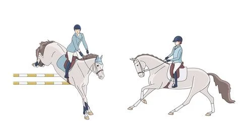 Rders represent two areas of equestrian sports 스톡 일러스트