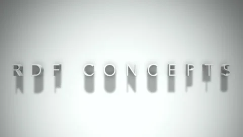 Rdf concepts 3D title animation white text on a white background Stock Footage 299702038