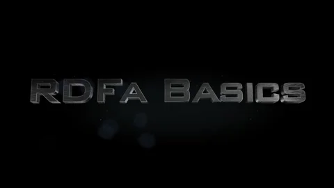RDFa Basics title 3D metal text on black alpha channel background Stock Footage 301265232