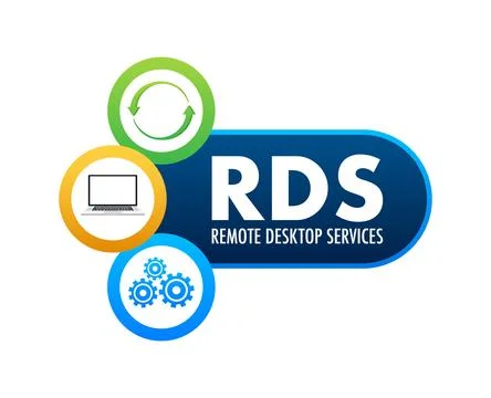 RDS - Remote Desktop Services, online advertising. Vector stock illustration イラスト素材